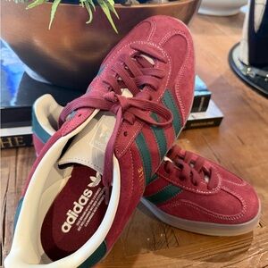 Adidas Gazelle Maroon and Teal Sneakers